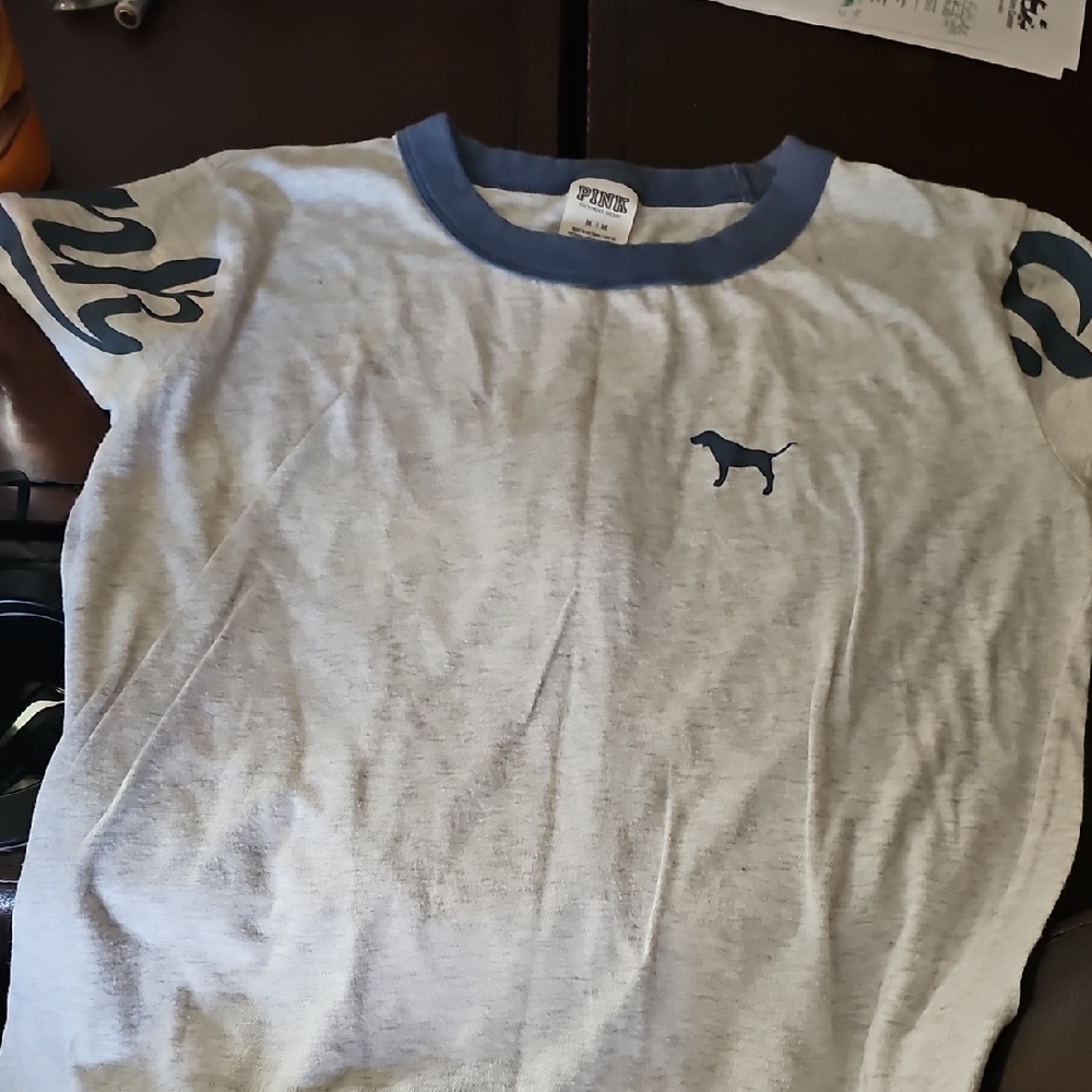 Gray and Blue Graphic Tee